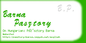 barna pasztory business card